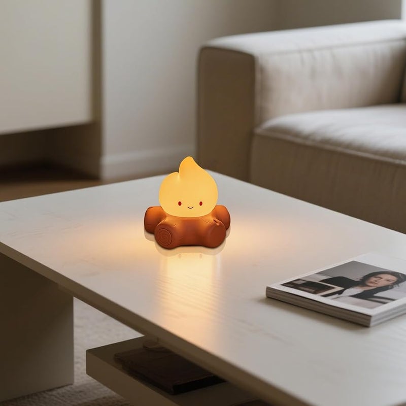 مصباح نار المخيم المزيف القابل لإعادة الشحن 3.78 × 3.62 × 3.66 بوصة ضوء ليلي دافئ ديكور غرفة النوم والمكتب - Image 5